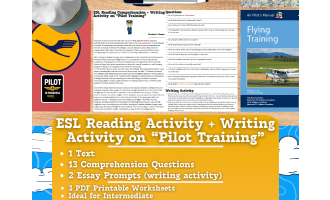 ESL Reading Comprehension + Writing Activity - Pilot Training