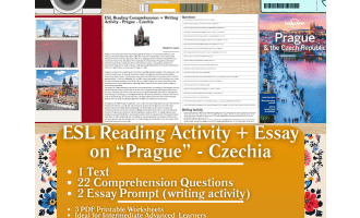 ESL Reading Comprehension + Writing Activity - Prague - Czechia