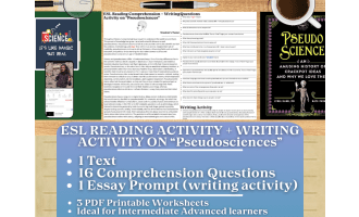 ESL Reading Comprehension + Writing Activity - Pseudosciences
