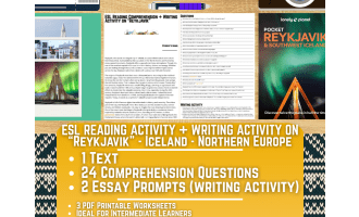 ESL Reading Comprehension + Writing Activity - Reykjavík - Iceland