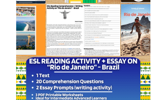 ESL Reading Comprehension + Writing Activity - Rio de Janeiro - Brazil