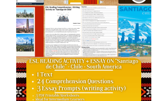 ESL Reading Comprehension + Writing Activity - Santiago de Chile
