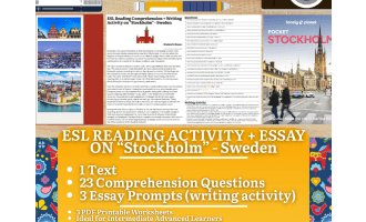 ESL Reading Comprehension + Writing Activity - Stockholm - Sweden
