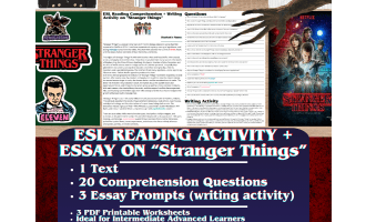 ESL Reading Comprehension + Writing Activity - Stranger Things