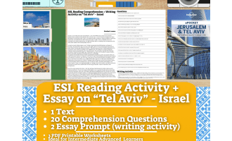 ESL Reading Comprehension + Writing Activity - Tel Aviv - Israel