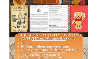 ESL Reading Comprehension + Writing Activity - Winnie the Pooh