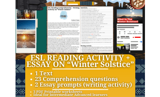 ESL Reading Comprehension + Writing Activity - Winter Solstice