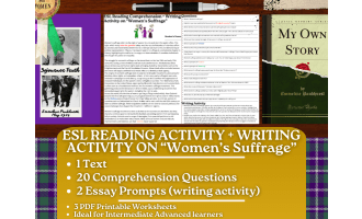 ESL Reading Comprehension + Writing Activity - Women's Suffrage