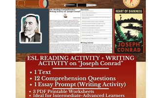 ESL Reading Comprehension + Writing Activity Worksheet - Joseph Conrad
