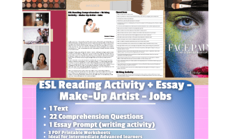 ESL Reading Comprehension + Writing Activity Worksheet - Make-Up Artis