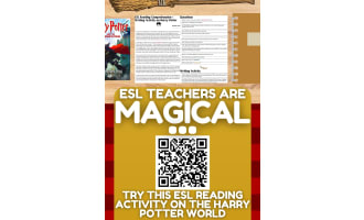 ESL Reading Comprehension + Writing Activity Worksheet on Harry Potter