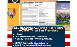 ESL Reading Comprehension + Writing Activity Worksheet - San Francisco