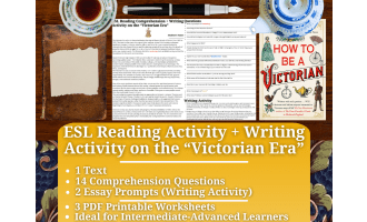 ESL Reading Comprehension + Writing Activity Worksheet - Victorian Era