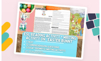 ESL Reading Comprehension + Writing Activity Worksheets - Easter Bunny