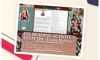 ESL Reading Comprehension + Writing Activity Worksheets - Enola Holmes