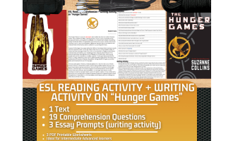 ESL Reading Comprehension + Writing Activity Worksheets - Hunger Games