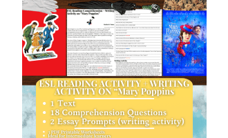 ESL Reading Comprehension + Writing Activity Worksheets - Mary Poppins