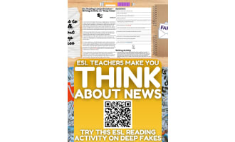 ESL Reading Comprehension + Writing Activity Worksheets on Deep Fakes