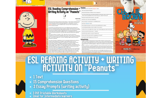 ESL Reading Comprehension + Writing Activity Worksheets on "Peanuts"