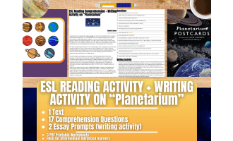 ESL Reading Comprehension + Writing Activity Worksheets - Planetarium
