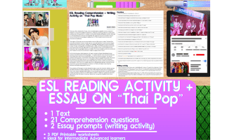 ESL Reading Comprehension + Writing Activity Worksheets - Thai Pop