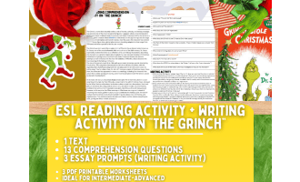 ESL Reading Comprehension + Writing Activity Worksheets - The Grinch