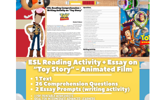 ESL Reading Comprehension + Writing Activity Worksheets - Toy Story