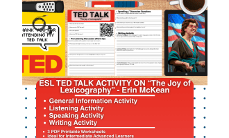 ESL TED Talk Activity - The Joy of Lexicography - Erin McKean