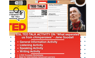 ESL TED Talk Activity - What separates us from chimpanzees