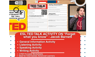 ESL TED Talk Activity Worksheets - Forget what you know - Jacob Barnet