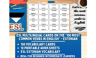 ESL Vocabulary Flashcards - 100 most common verbs - Estonian