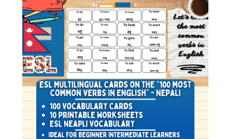 ESL Vocabulary Flashcards - 100 most common verbs - Nepali