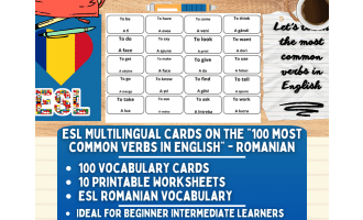 ESL Vocabulary Flashcards - 100 most common verbs - Romanian