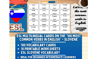 ESL Vocabulary Flashcards - 100 most common verbs - Slovene
