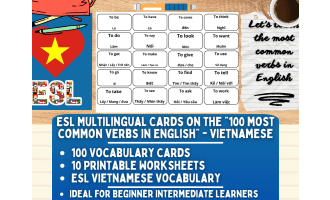 ESL Vocabulary Flashcards - 100 most common verbs - Vietnamese
