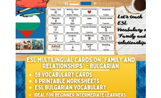 ESL Vocabulary Flashcards - Family and Relationships - Bulgarian