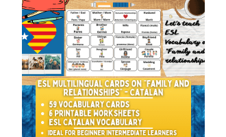ESL Vocabulary Flashcards - Family and Relationships - Catalan