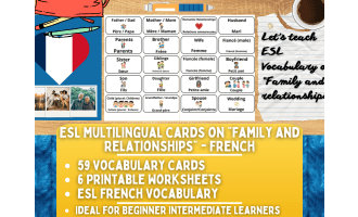 ESL Vocabulary Flashcards - Family and Relationships - French