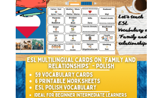 ESL Vocabulary Flashcards - Family and Relationships - Polish