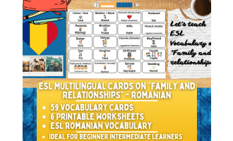 ESL Vocabulary Flashcards - Family and Relationships - Romanian