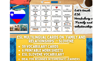 ESL Vocabulary Flashcards - Family and Relationships - Slovene