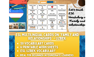 ESL Vocabulary Flashcards - Family and Relationships - Uzbekistan