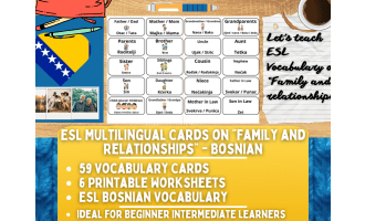 ESL Vocabulary Flashcards - Family & Relstionships - Bosnian