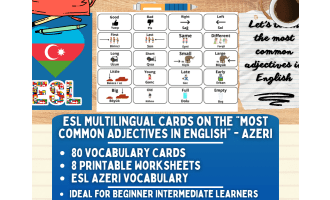 ESL Vocabulary Flashcards - Most Common Adjectives - Azerbaijani