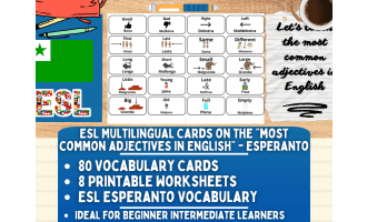 ESL Vocabulary Flashcards - Most Common Adjectives - Esperanto
