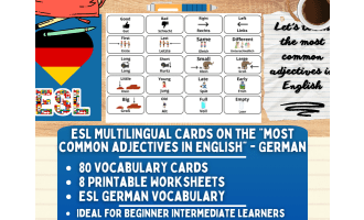 ESL Vocabulary Flashcards - Most Common Adjectives - German