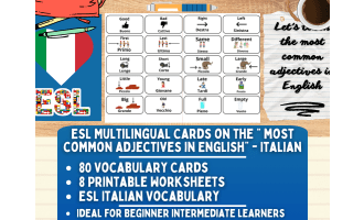 ESL Vocabulary Flashcards - Most Common Adjectives - Italian