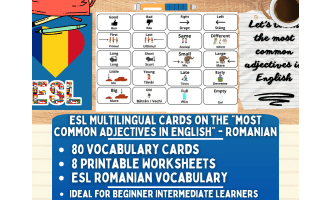 ESL Vocabulary Flashcards - Most Common Adjectives - Romanian