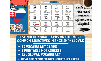 ESL Vocabulary Flashcards - Most Common Adjectives - Slovak