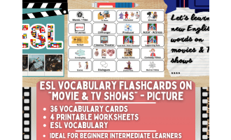 ESL Vocabulary Flashcards - Movies & TV Shows - Pictures